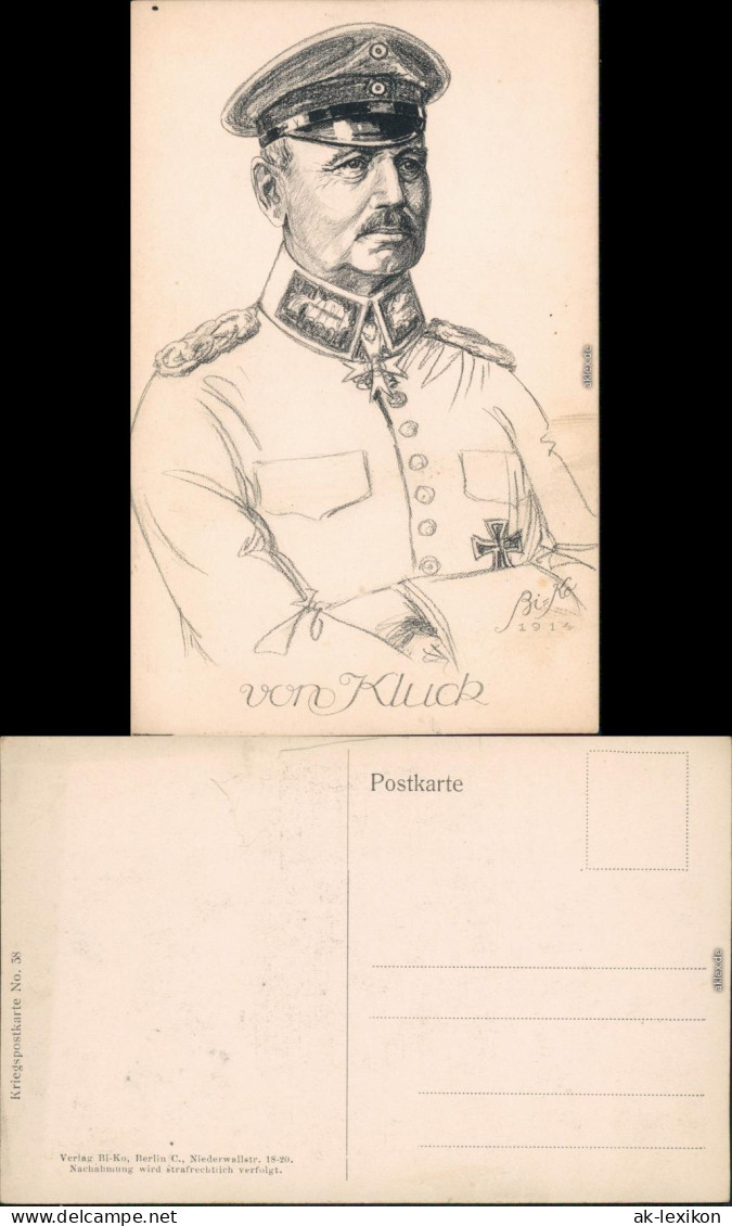 Alexander Von Kluck - Zeichnung Militär Ansichten Erster Weltkrieg 1914 - Characters