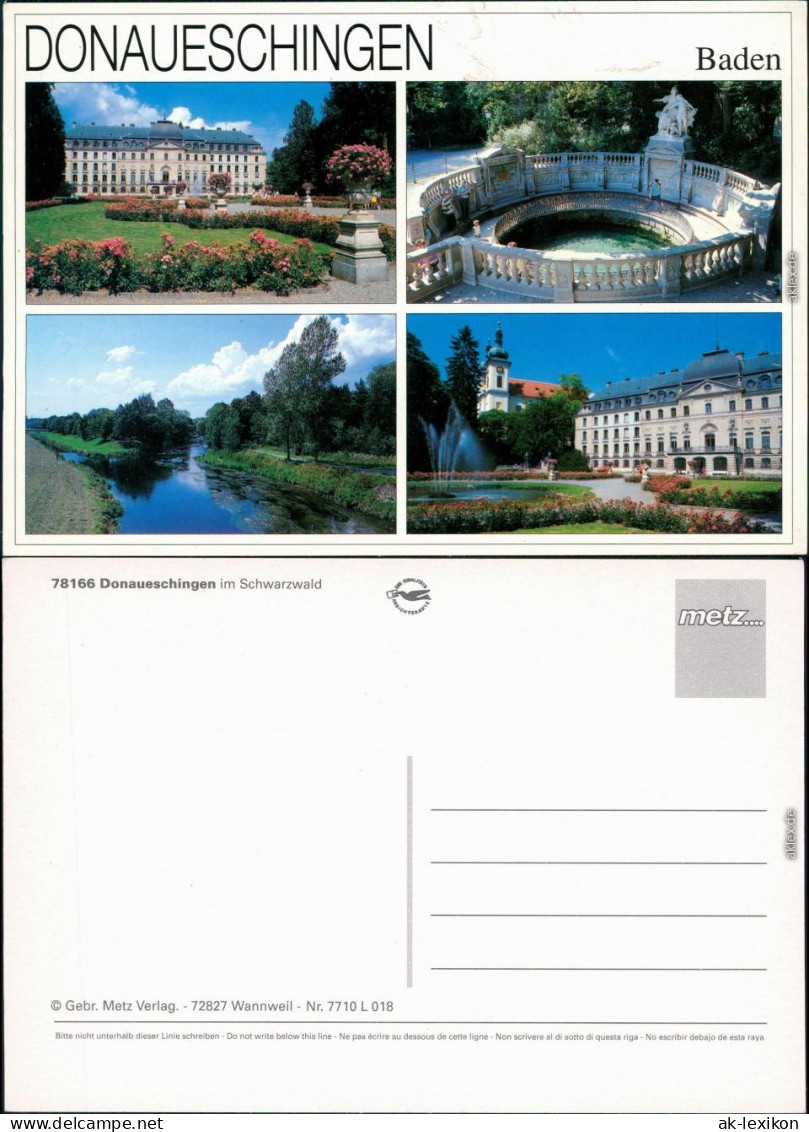 Donaueschingen Schloss - Schlossgarten Und Kirche Mit Umland 1987 - Donaueschingen