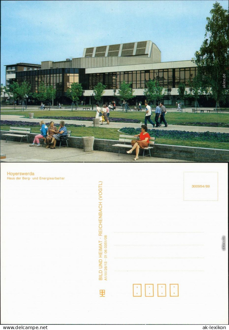 Ansichtskarte Hoyerswerda Wojerecy Haus Der Berg- Und Energiearbeiter 1989 - Hoyerswerda