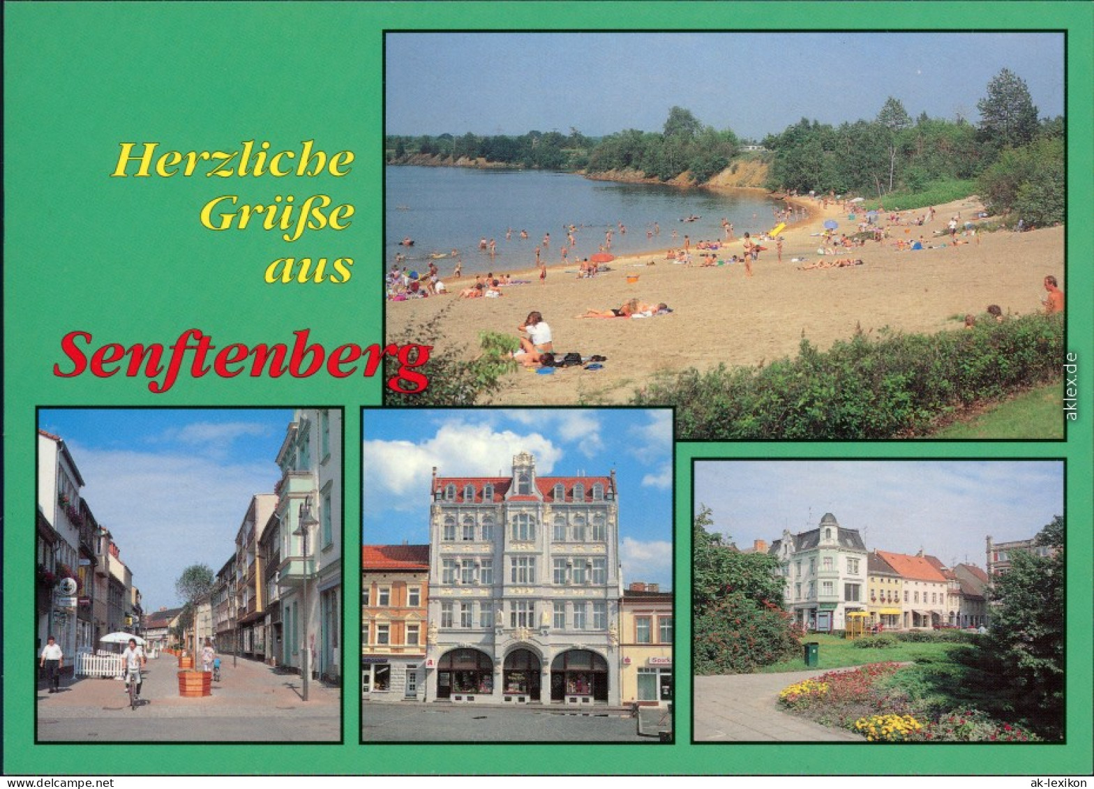 Senftenberg (Niederlausitz)v Strand Am See, Kreuzstraße, Markt, Park 1995 - Senftenberg