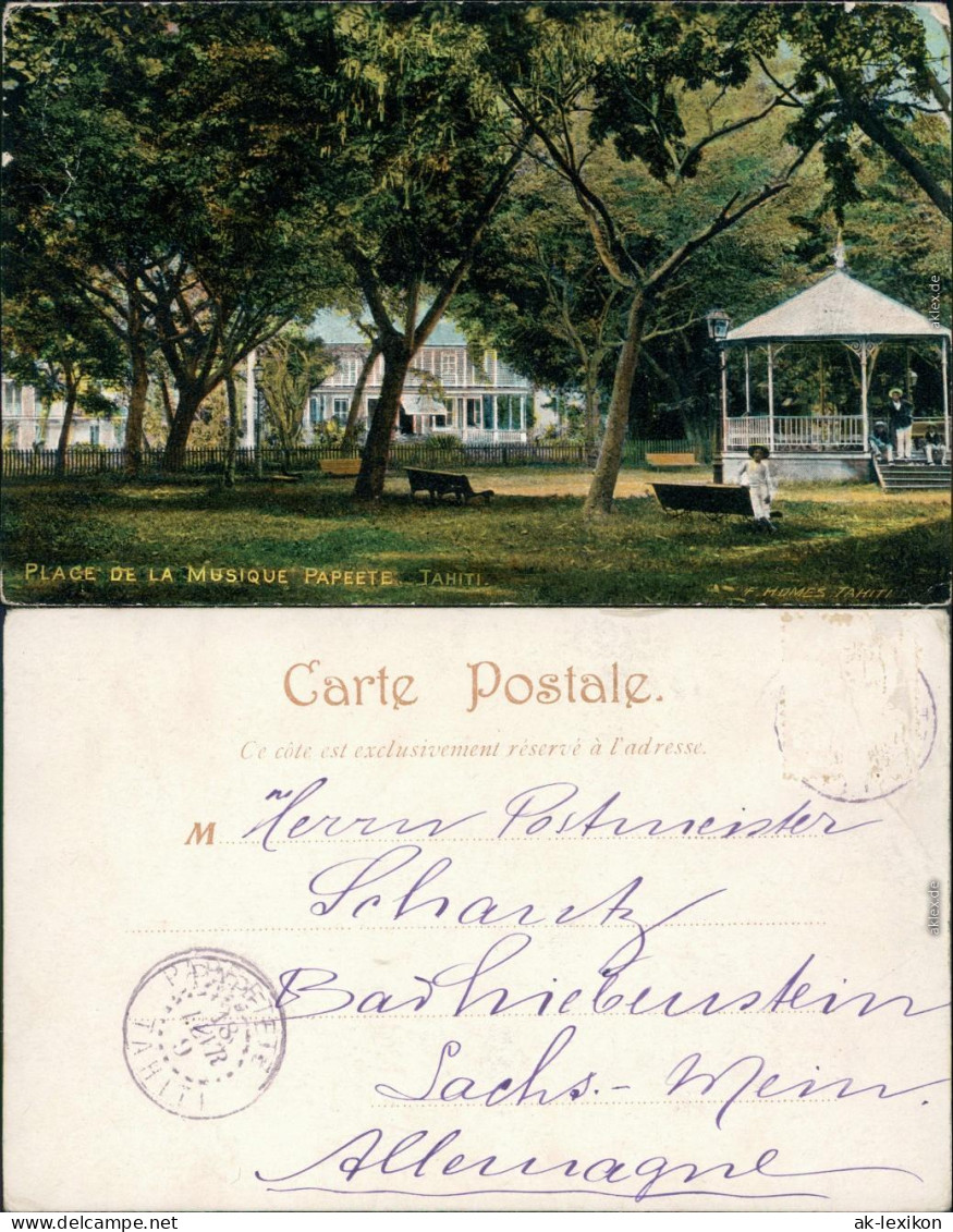 Postcard Papeete Place De La Musique 1909 - Französisch-Polynesien