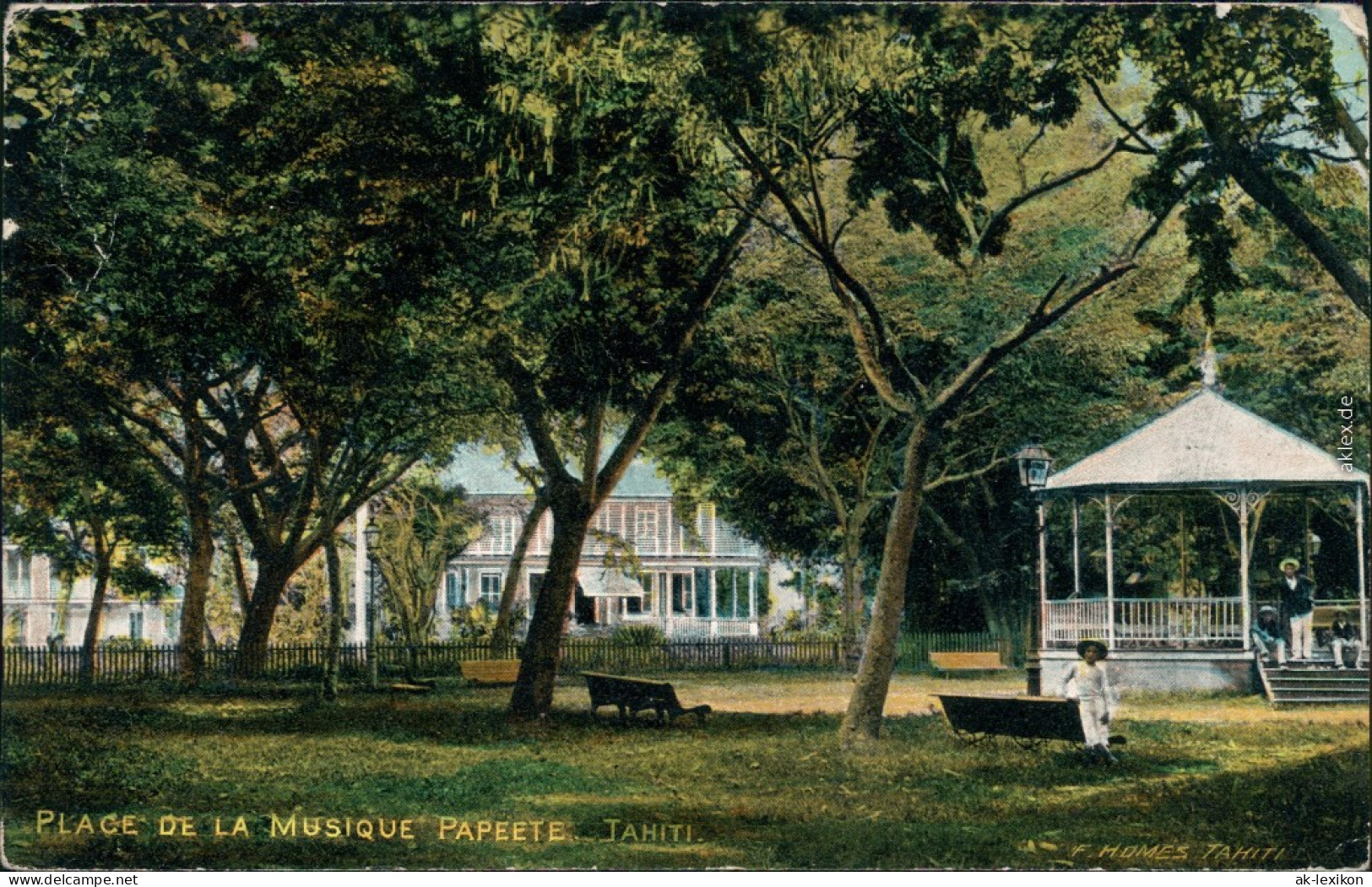 Postcard Papeete Place De La Musique 1909 - Polynésie Française