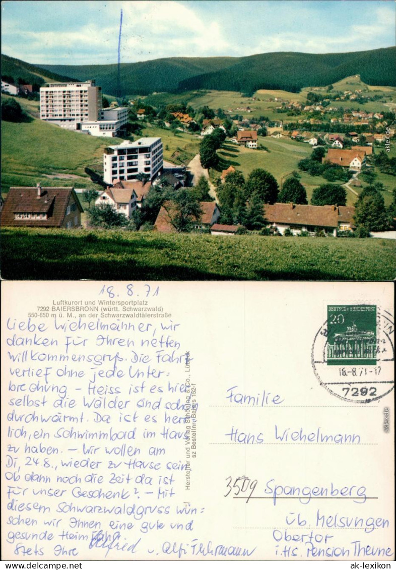 Ansichtskarte Baiersbronn Panorama-Ansicht 1971 - Baiersbronn
