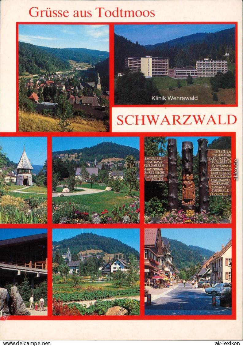 Todtmoos Panorama, Klinik Wehrawald, Straße, Park, Wegweiser 1990 - Todtmoos