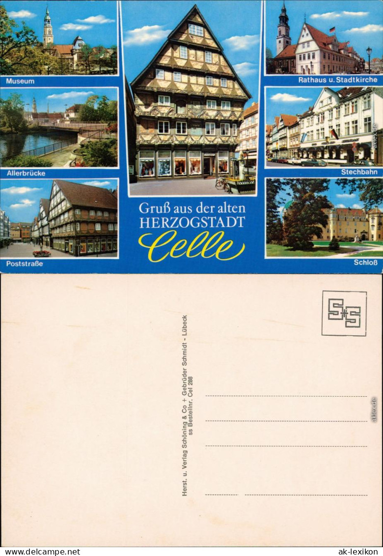 Celle Rathaus, Stadtkirche, Museum, Schloss, Allerbrücke, Poststraße 1975 - Celle