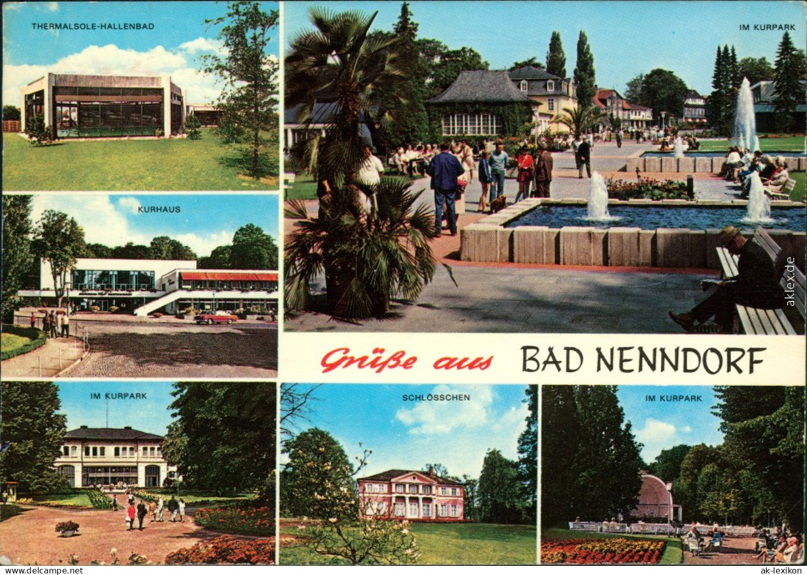 Bad Nenndorf Thermalsole-Hallenbad, Kurpark, Kurhaus, Schlösschen, Kurpark 1990 - Bad Nenndorf