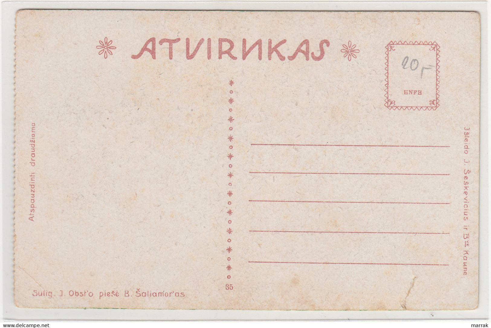 Ліда, Lyda, Coat Of Arms, Postcard Circa 1923 - Wit-Rusland
