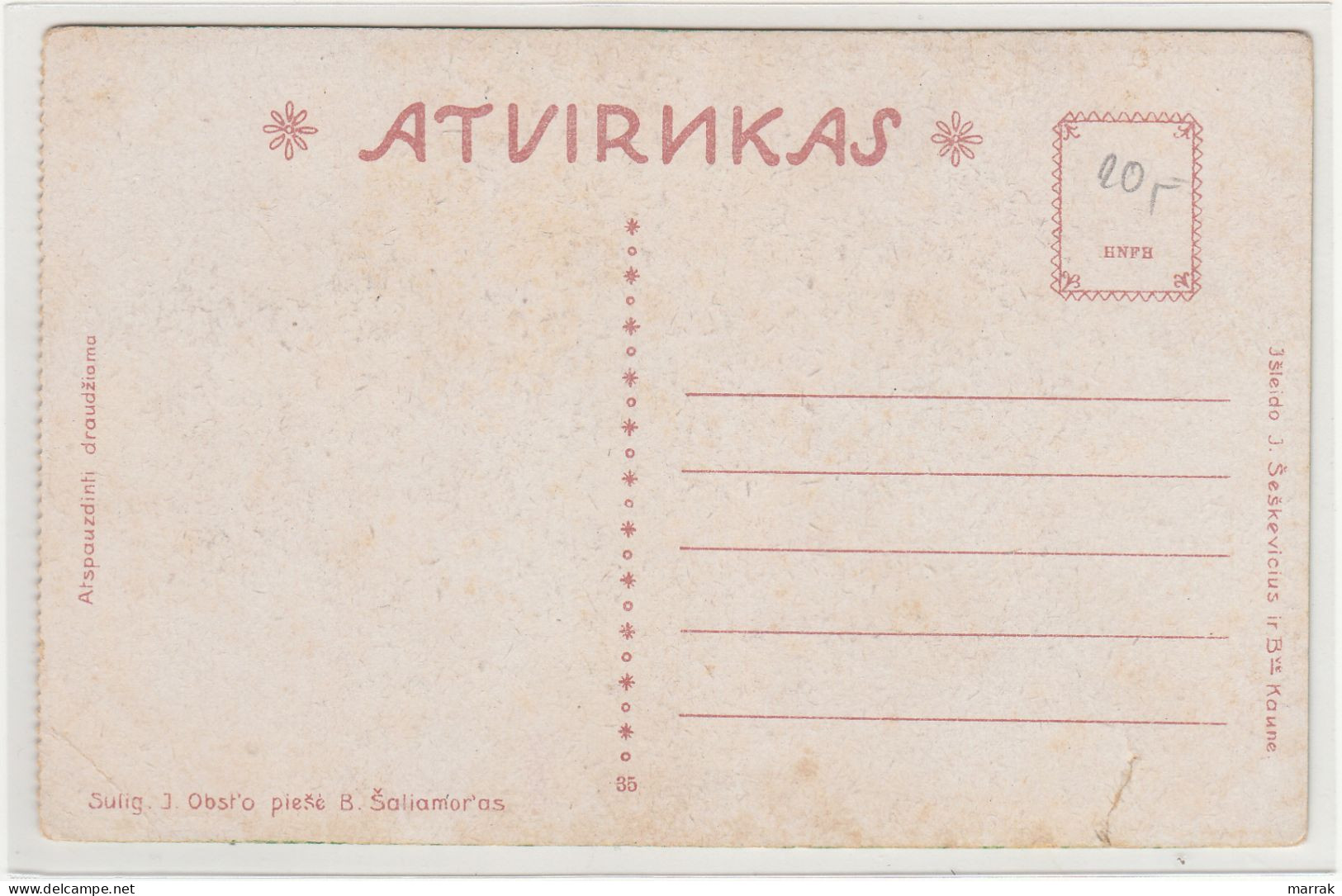 Ліда, Lyda, Coat Of Arms, Postcard Circa 1923 - Bielorussia