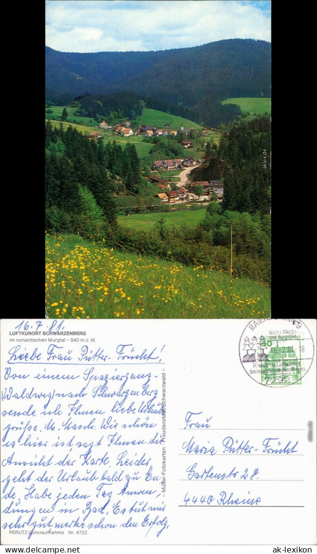 Schwarzenberg Mit Schönmünzach-Baiersbronn Panorama-Ansicht 1981 - Baiersbronn