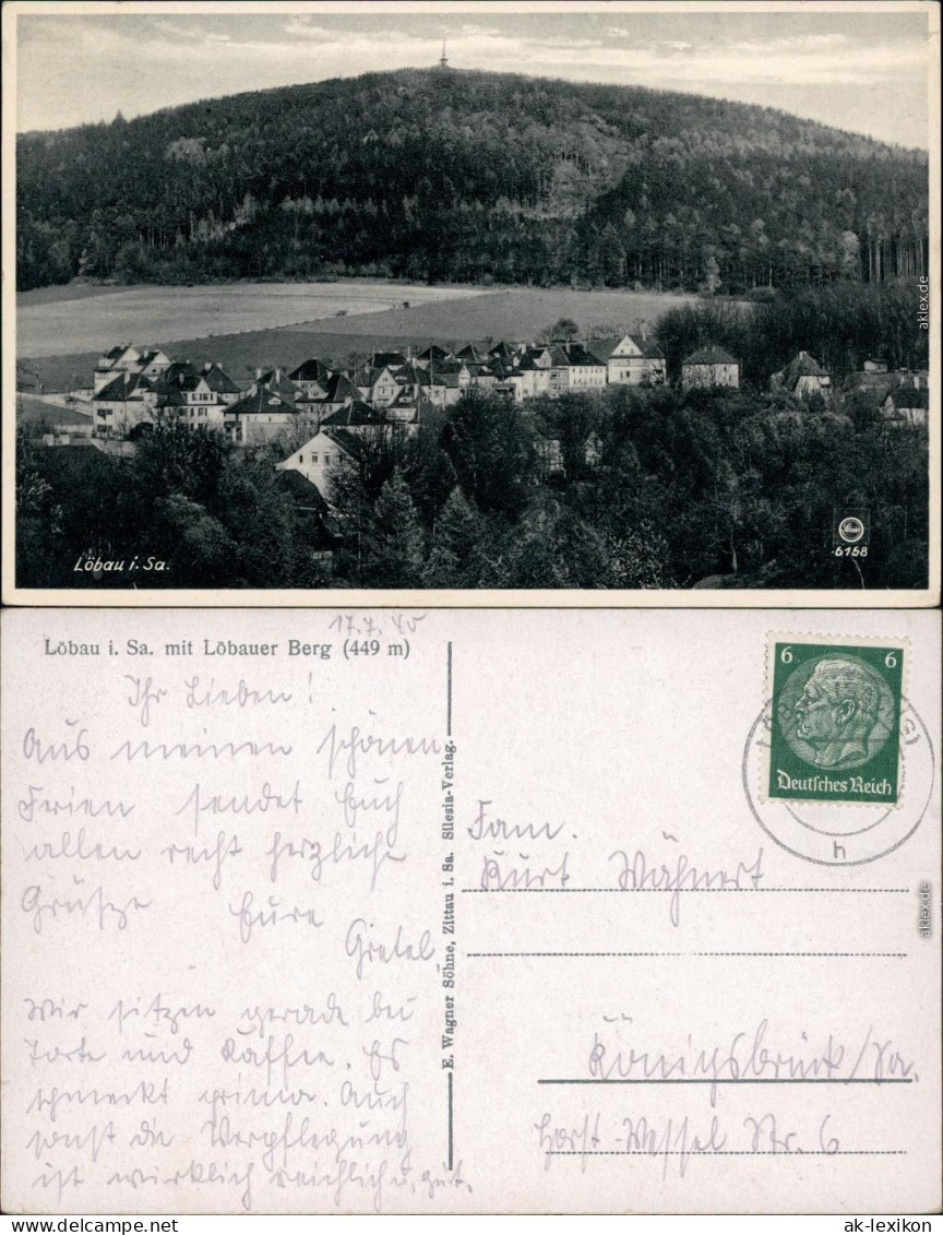 Ansichtskarte Löbau Partie An Der Stadt Mit Löbauer Berg 1938  - Loebau