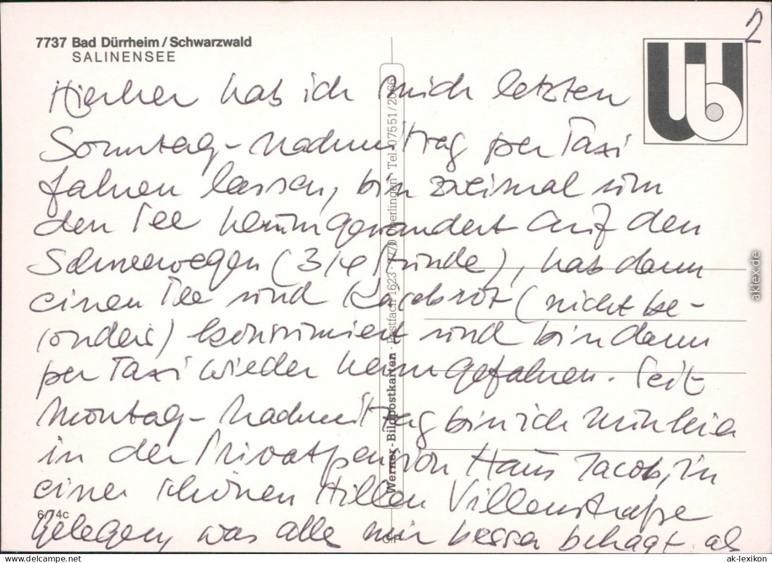Ansichtskarte Bad Dürrheim Salinensee Mit Hotel 1974 - Bad Duerrheim