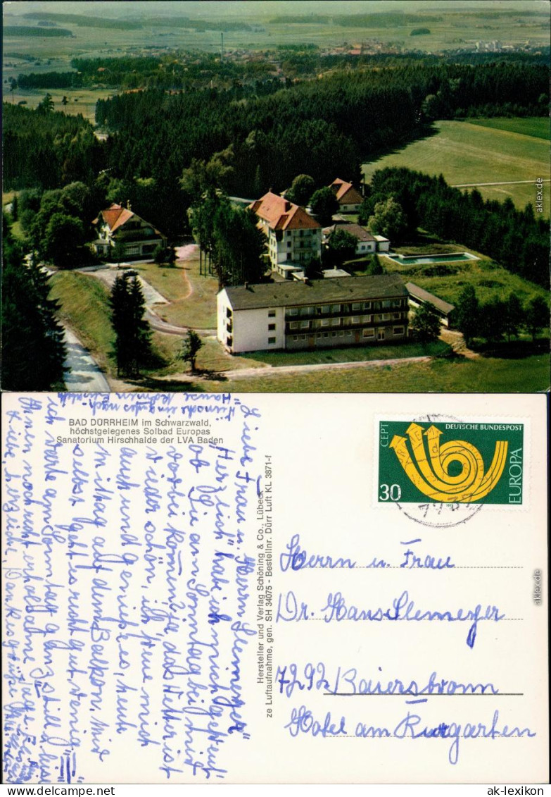 Bad Dürrheim Luftbild Mit Sanatorium Hirschhalde Der LVA Baden 1978 - Bad Duerrheim