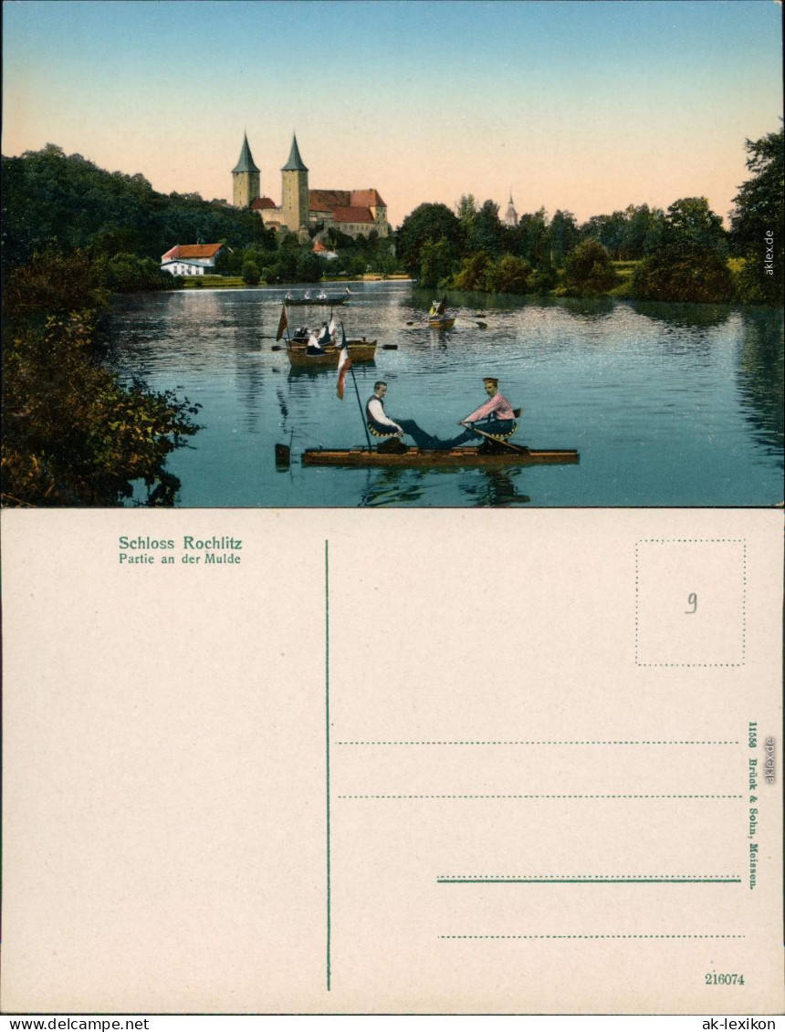 Ansichtskarte Rochlitz Schloss Mit Ruderern Auf Dem See 1914 - Rochlitz