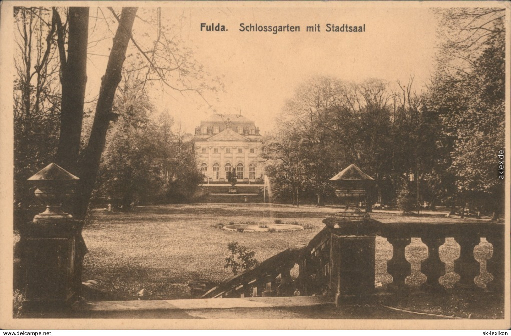 Ansichtskarte Fulda Schlossgarten Mit Stadtsaal 1927  - Fulda