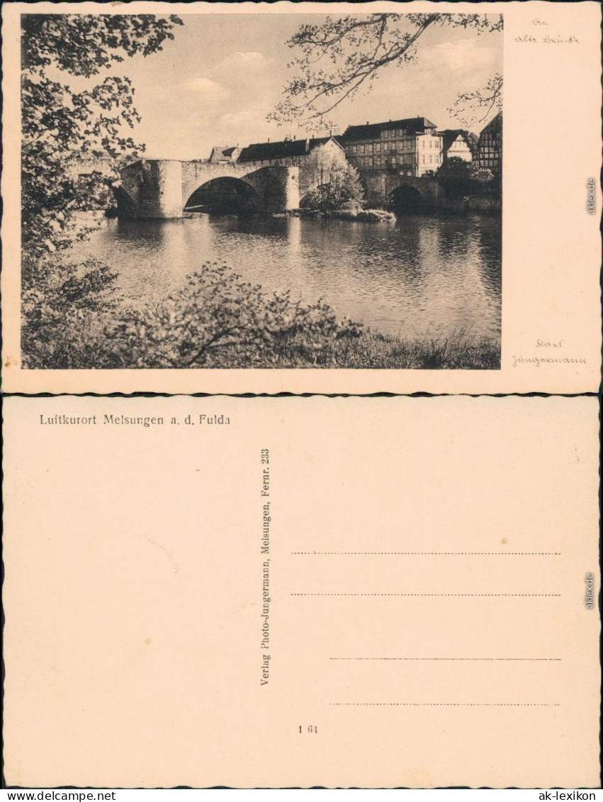 Ansichtskarte Melsungen Blick Auf Stadt Und Brücke 1935  - Melsungen