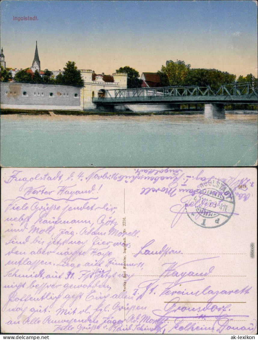 Ansichtskarte Ingolstadt Brücke 1916 - Ingolstadt