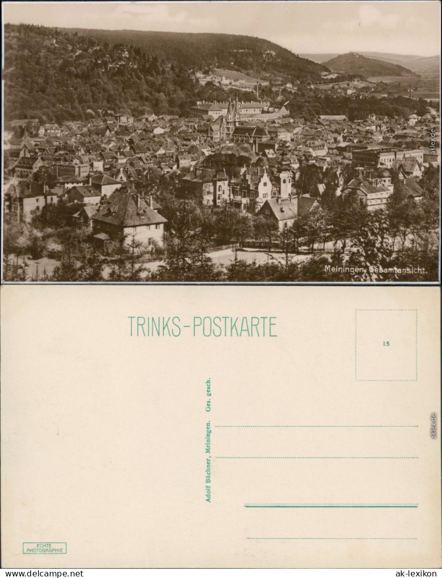 Ansichtskarte Meiningen Straßenblick - Totale 1929  - Meiningen