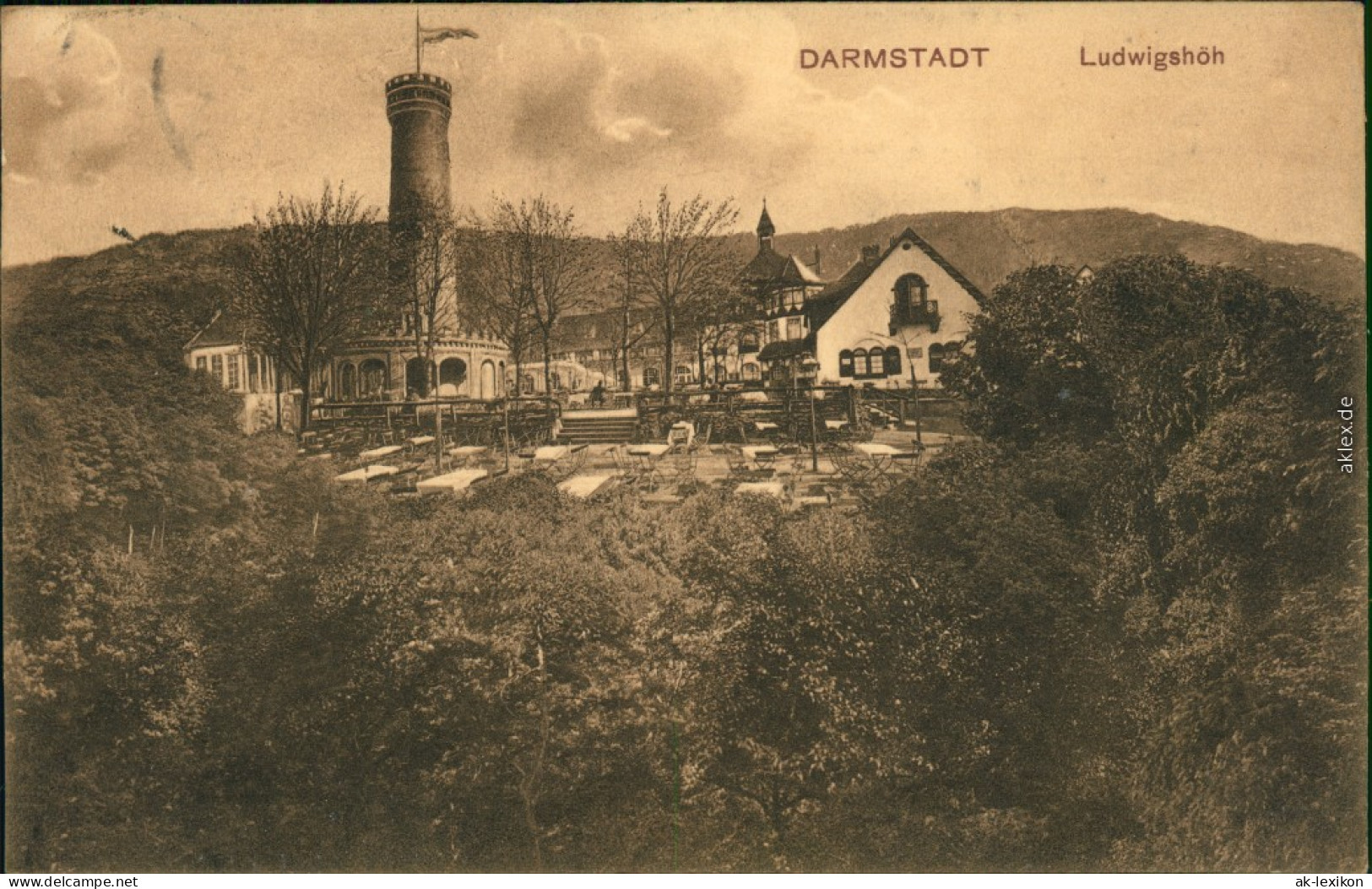 Ansichtskarte Darmstadt Ludwigshöhe - Hotel/Restaurant 1911 - Darmstadt