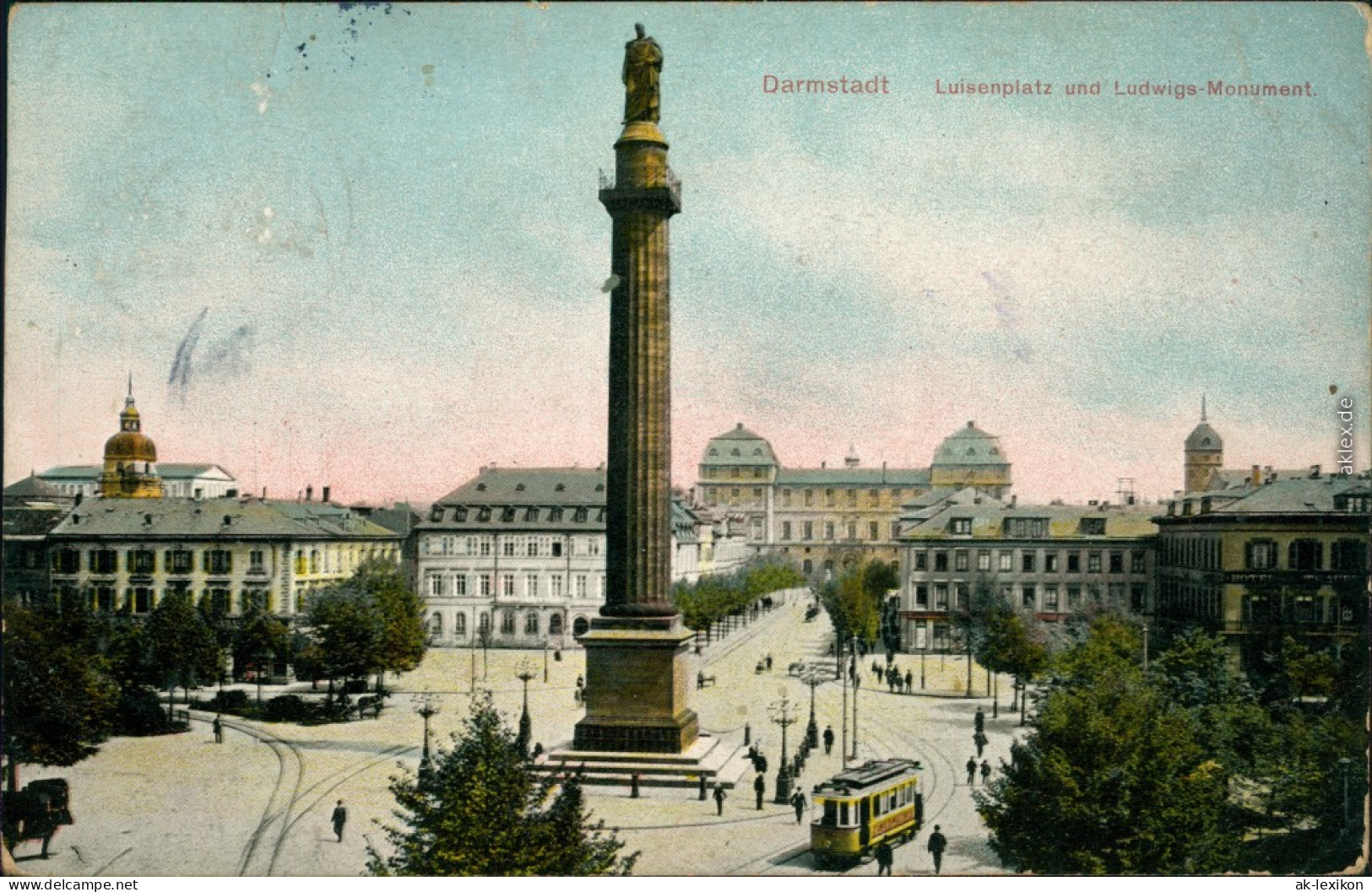 Ansichtskarte Darmstadt Luisenplatz, Ludwigs-Monument 1911 - Darmstadt