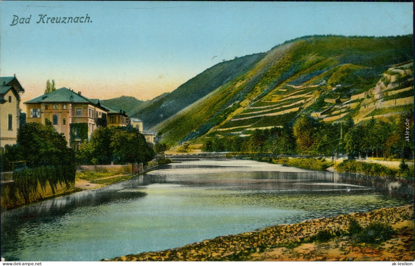 Ansichtskarte Bad Kreuznach Nahepartie - Häuserzeile 1910 - Bad Kreuznach