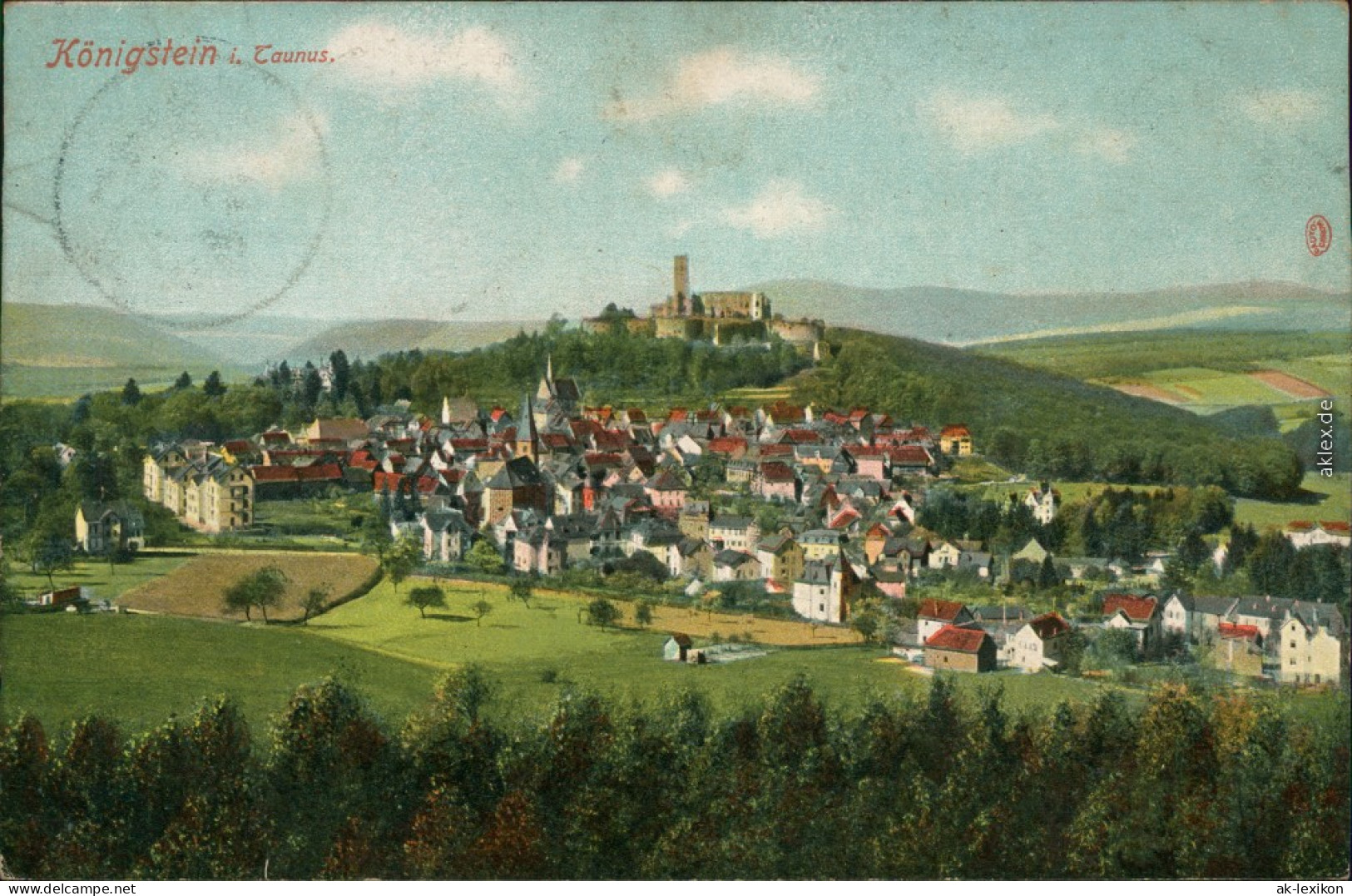 Ansichtskarte Königstein (Taunus) Panorama-Ansicht Mit Burg 1911 - Koenigstein