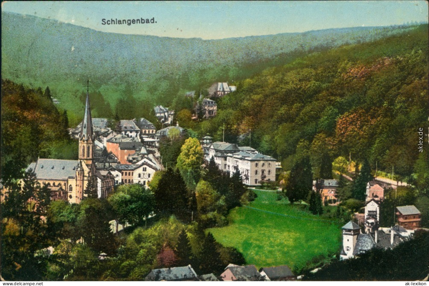 Ansichtskarte Schlangenbad Panorama-Ansicht - Stadtpartie 1911 - Schlangenbad