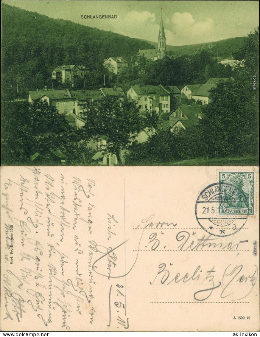 Ansichtskarte Schlangenbad Panorama-Ansicht 1911 - Schlangenbad