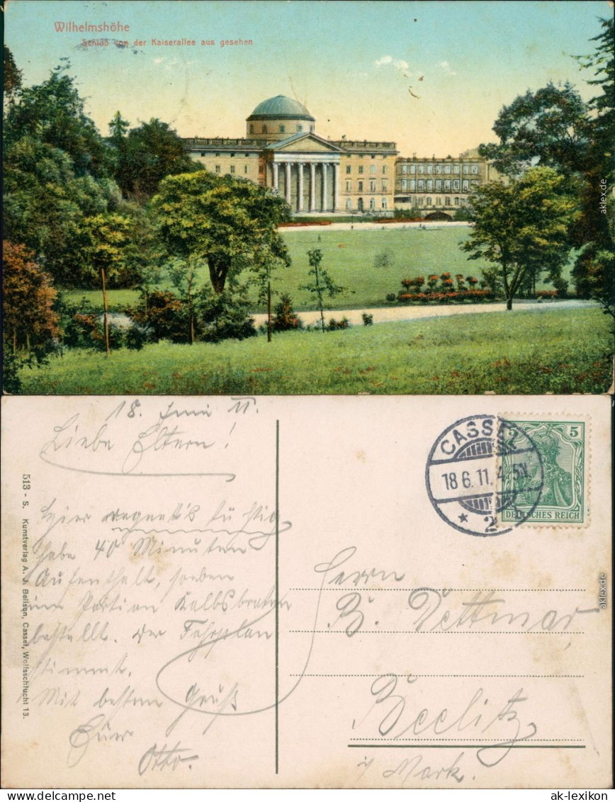 Ansichtskarte Bad Wilhelmshöhe-Kassel Cassel Schloss 1911 - Kassel