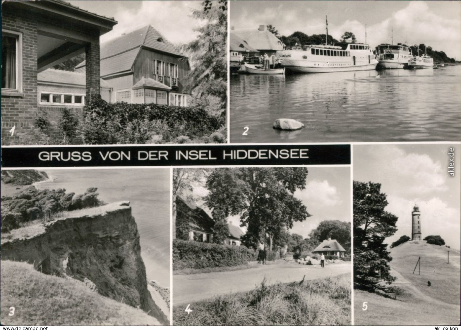 Kloster-Hiddensee Hiddensjö, Hiddensöe Ge  Hafen Mit Fähren, Steilküste,  1975 - Hiddensee