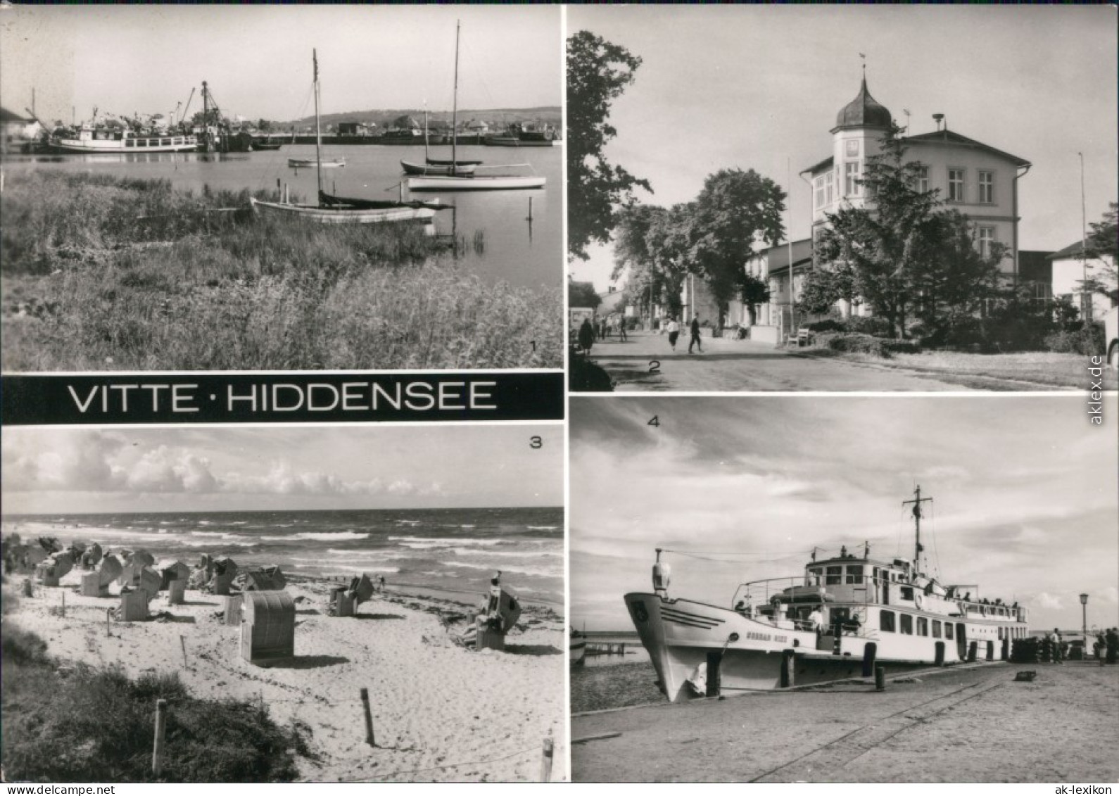 Vitte-Hiddensee Hiddensjö, Hiddensöe Hafen, FDGB-Erholungsheim  Strand 1984 - Hiddensee