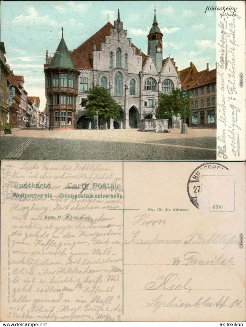 Ansichtskarte Hildesheim Rathaus 1909 - Hildesheim