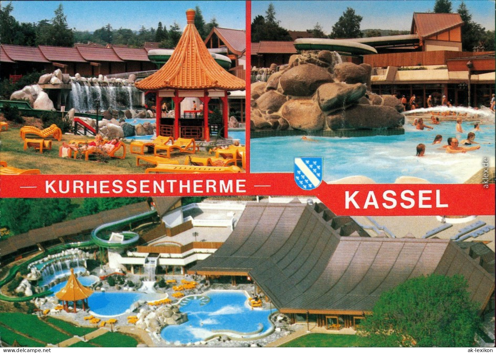 Bad Wilhelmshöhe-Kassel Cassel Luftbild -   Pool Mit Badegästen 1986 - Kassel