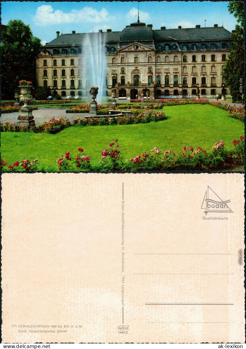 Ansichtskarte Donaueschingen Schloss Mit Springbrunnen 1978 - Donaueschingen