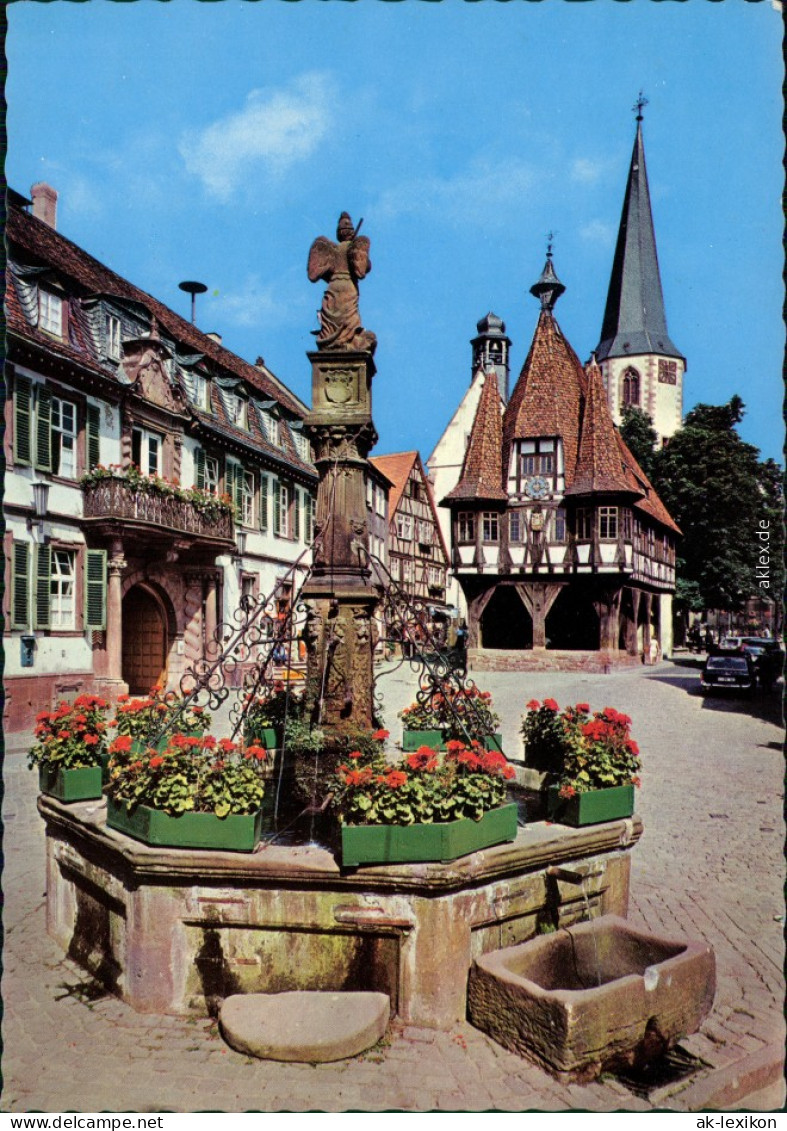 Ansichtskarte Michelstadt Marktplatz Mit Brunnen Und Rathaus 1982 - Michelstadt