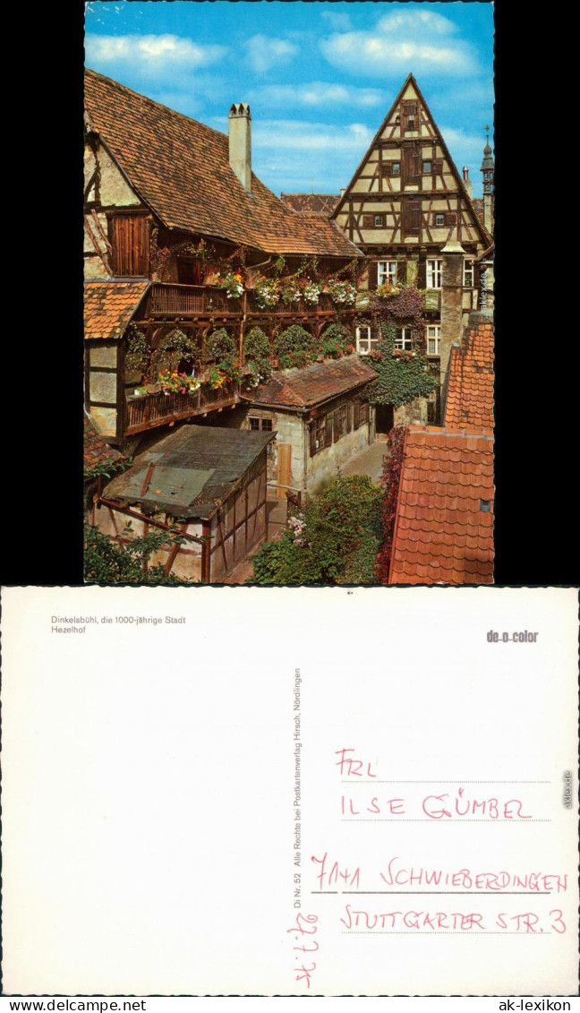 Ansichtskarte Dinkelsbühl Hotel Hezelhof B 1960 - Dinkelsbuehl