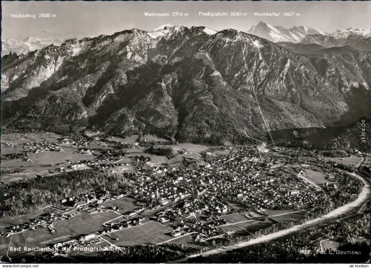 Bad Reichenhall Panorama-Ansicht, Predigtstuhlbahn / Seilbahn 1963 - Bad Reichenhall