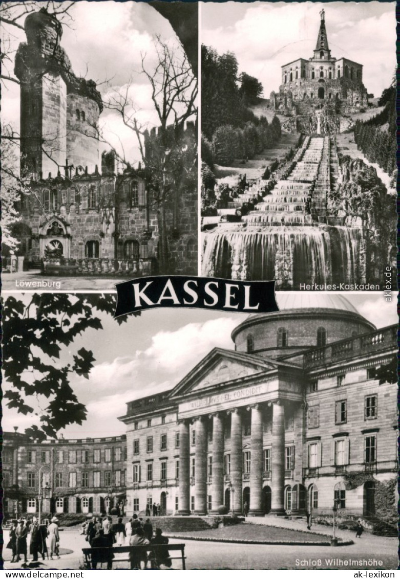 Kassel Cassel Löwenburg, Herkules-Kaskaden, Schloß Wilhelmshöhe 1963 - Kassel