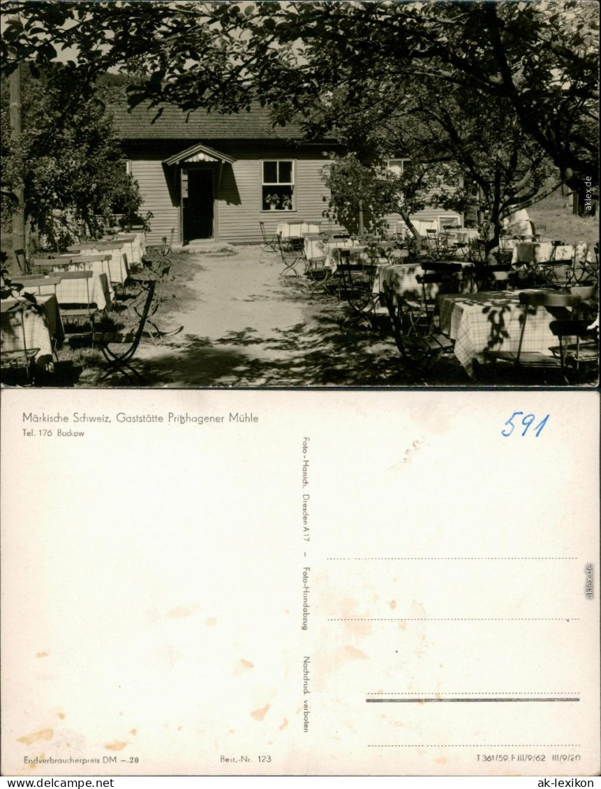 Ansichtskarte Buckow (Märkische Schweiz) Gaststätte Pritzhagener Mühle 1962 - Buckow