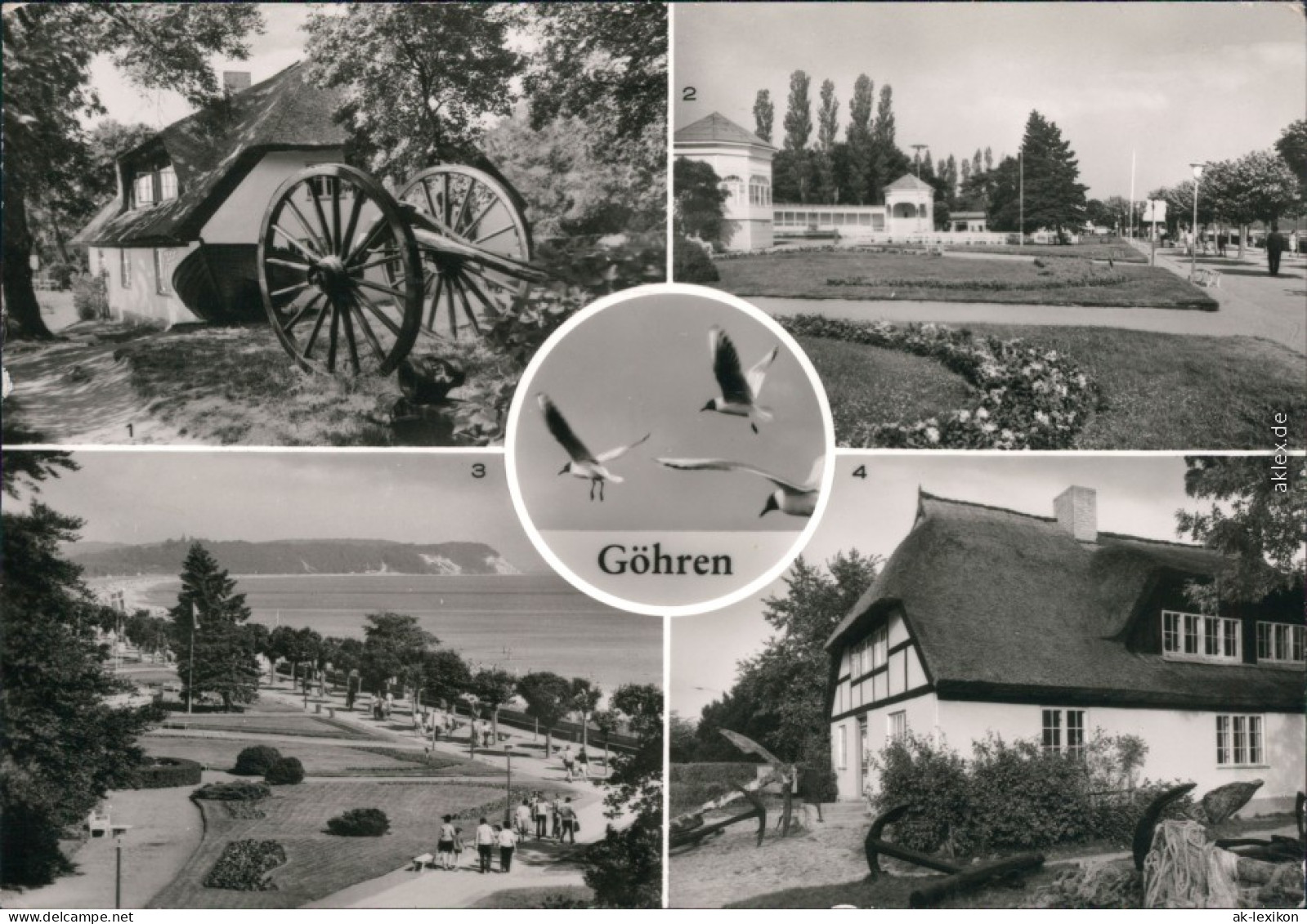 Foto AK Göhren Rügen 1. Und 4. Heimatmuseum Mönchgut, 2. Und 3. Promenade G1984 - Goehren