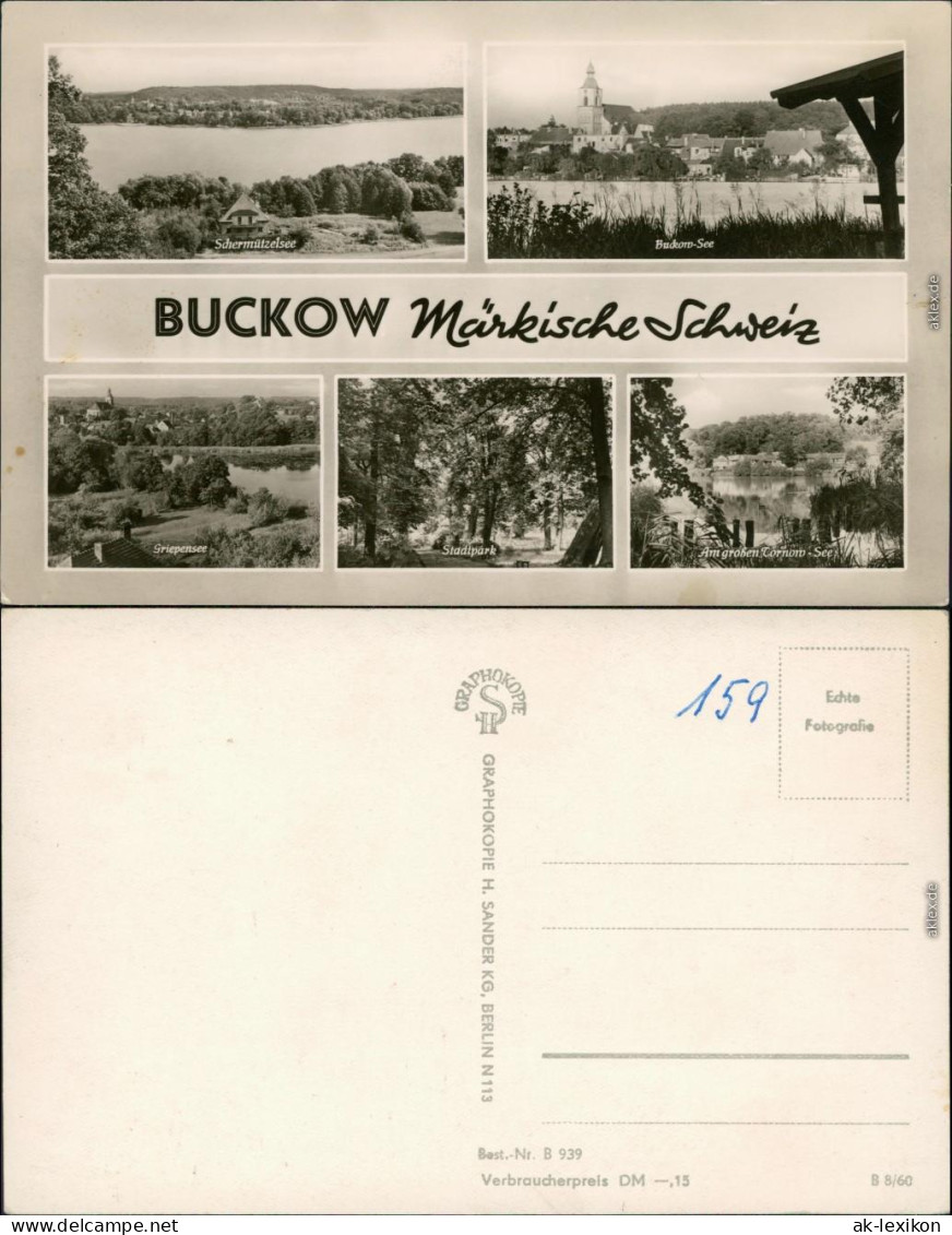 Buckow (Märkische Schweiz) Schermützelsee, Buckow-See,   Tornow-See 1960 - Buckow