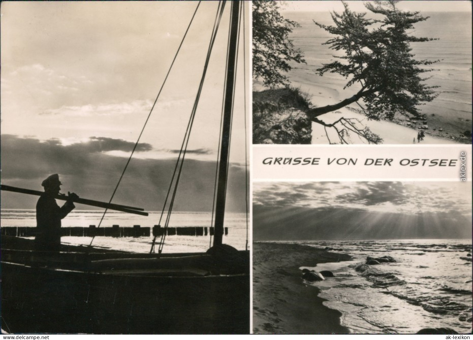 Mecklenburg Vorpommern-Schwerin Ostseegrüße - Fischerboot, Strand  2 1974 - Schwerin