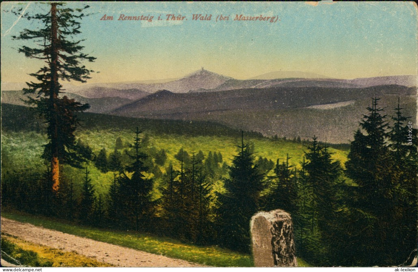 Ansichtskarte Masserberg Panorama-Ansicht - Am Rennsteig 1913 - Masserberg