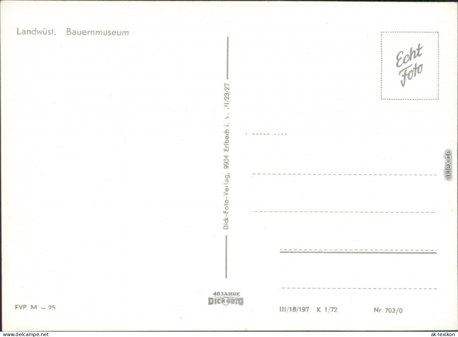 Ansichtskarte Landwüst-Markneukirchen Vogtländisches Bauernmuseum 1972 - Markneukirchen