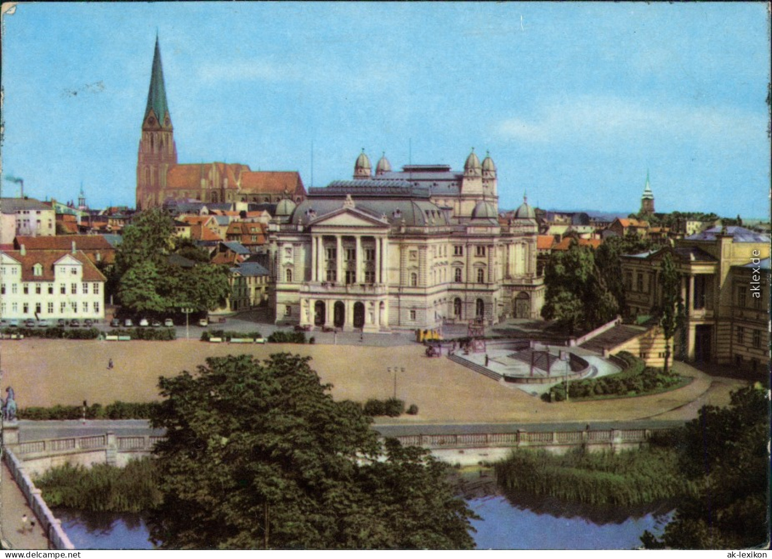 Ansichtskarte Schwerin Alter Garten Mit Theater Und Dom 1969 - Schwerin