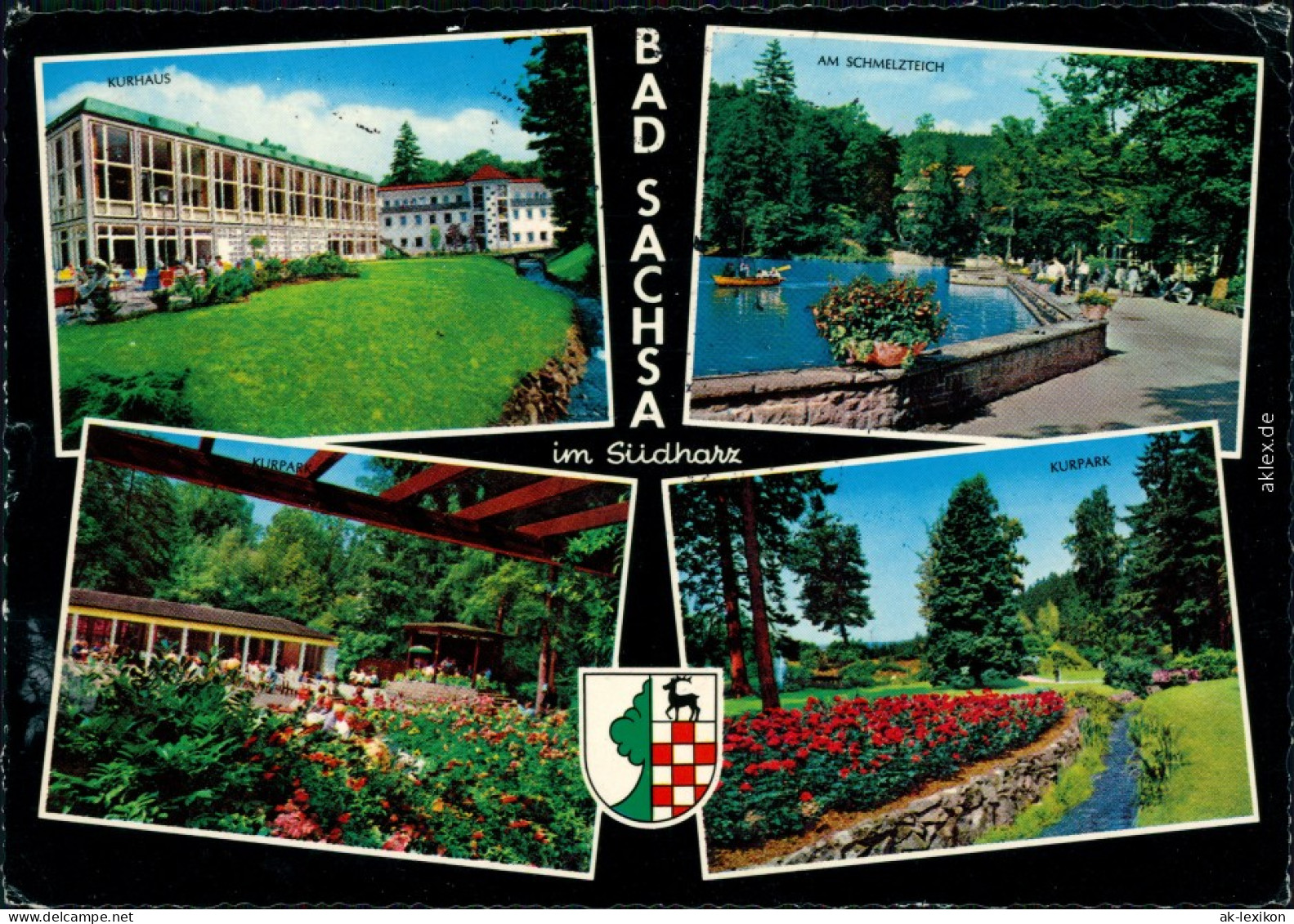Ansichtskarte Bad Sachsa Kurhaus, Schmelzteich, Kurpark 1964 - Bad Sachsa