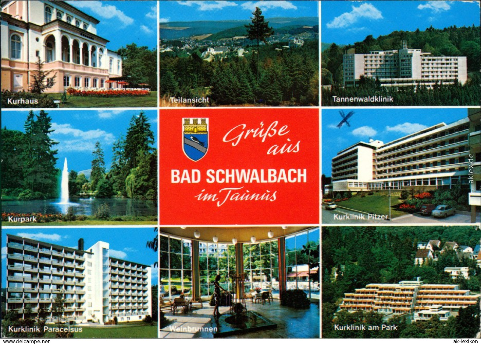 Bad Schwalbach Langenschwalbach Kurhaus, Park, Panorama Paracelsus   1991 - Bad Schwalbach