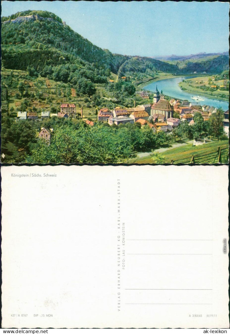 Ansichtskarte Königstein (Sächsische Schweiz) Panorama-Ansicht 1965 - Königstein (Sächs. Schw.)