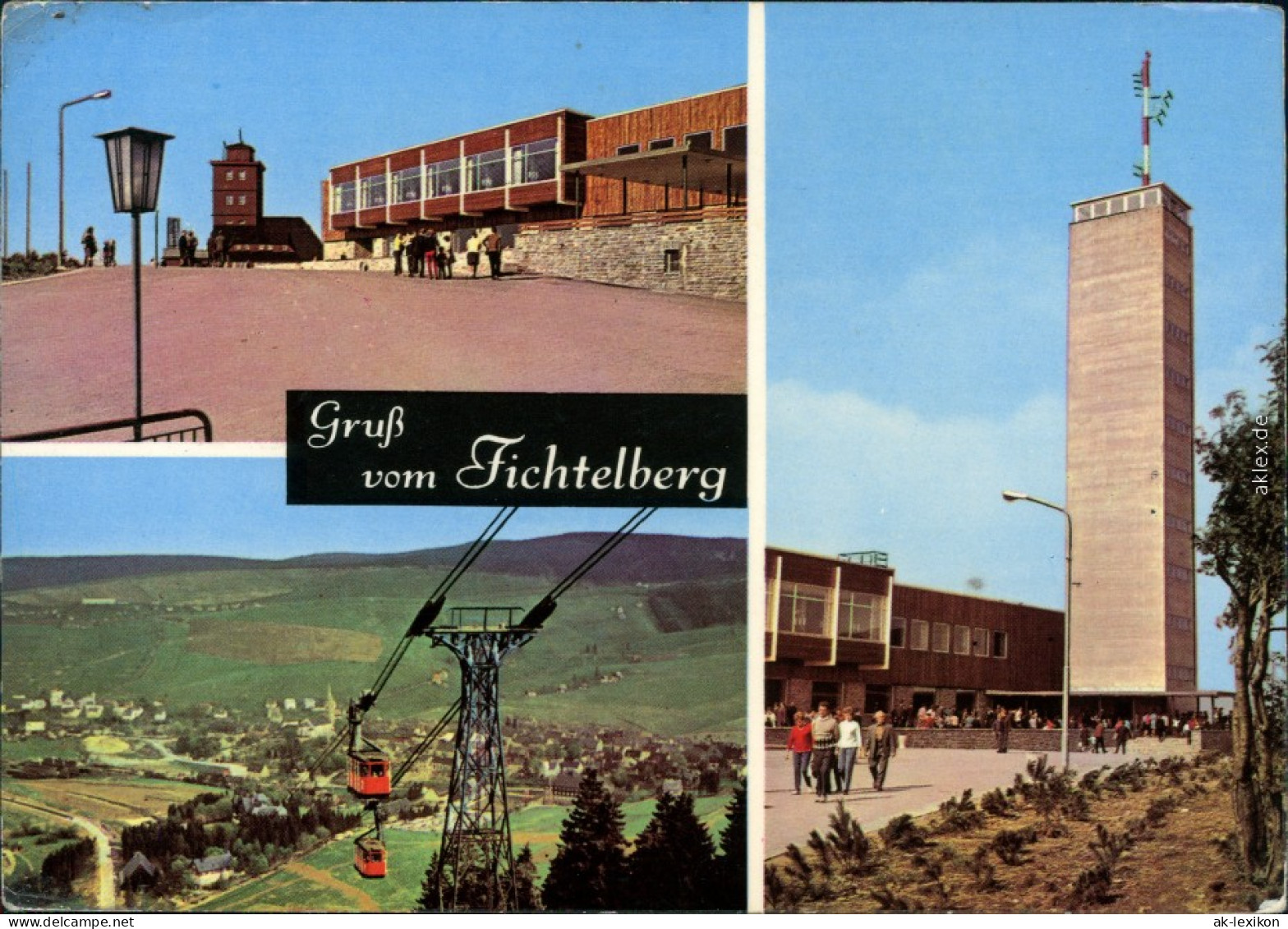 Ansichtskarte Oberwiesenthal Schwebebahn, Fichtelberghaus U. Turm 1971 - Oberwiesenthal