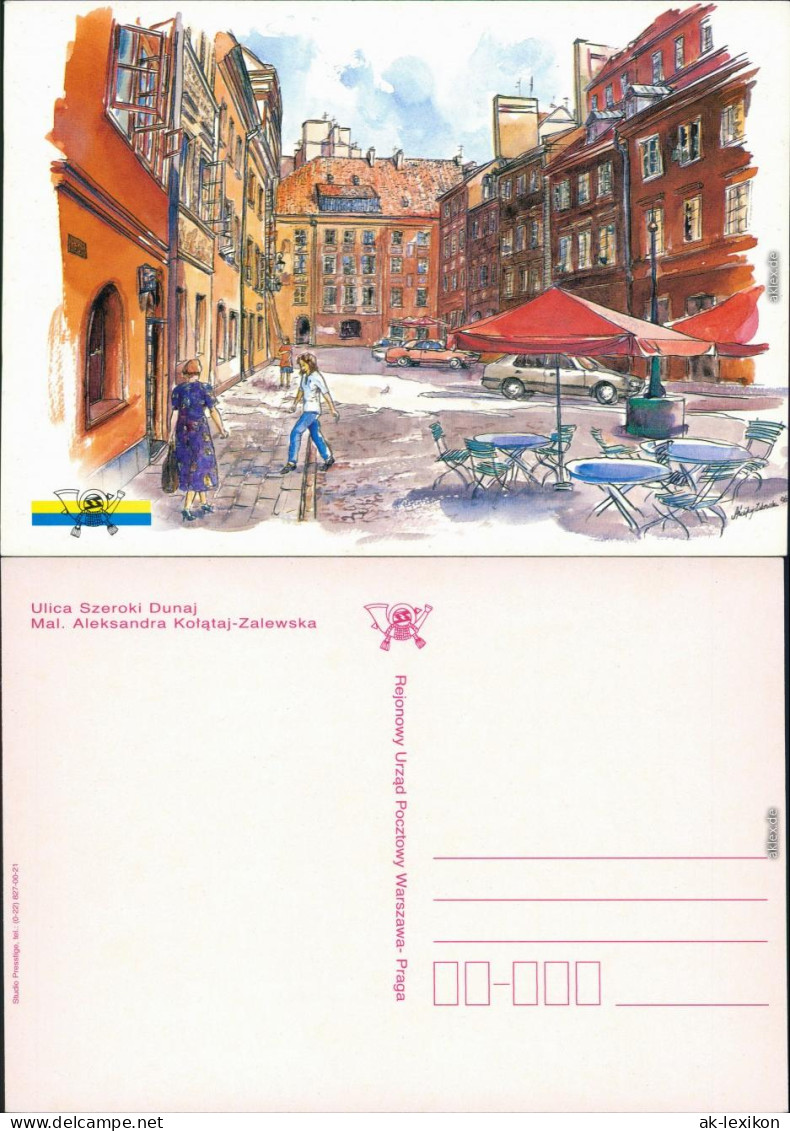Ansichtskarte Warschau Warszawa Ulica Szeroki Dunaj - Zeichnung 1997 - Polen