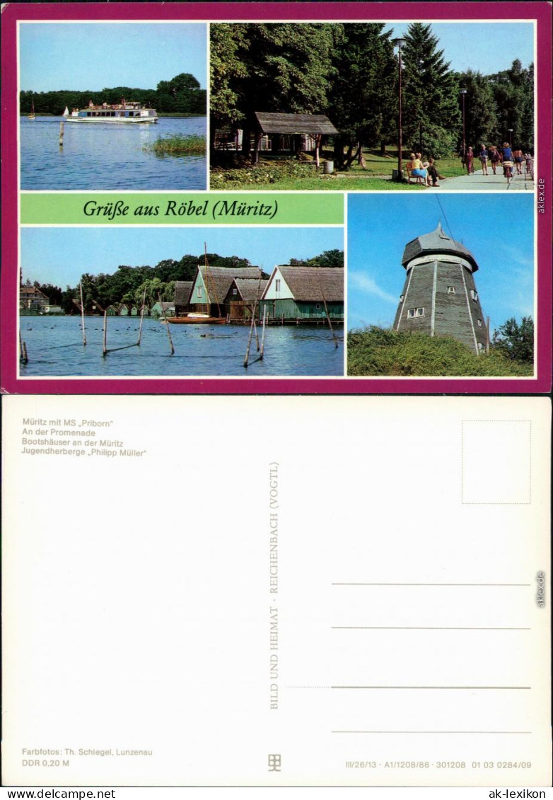 Röbel/Müritz Müritz Mit MS Priborn, An Der Promenade, Bootshäuser   1986 - Röbel